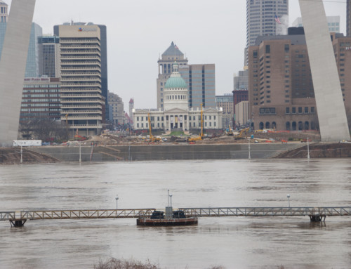 Picture of the Day: High Water Creeps Up Toward the Arch